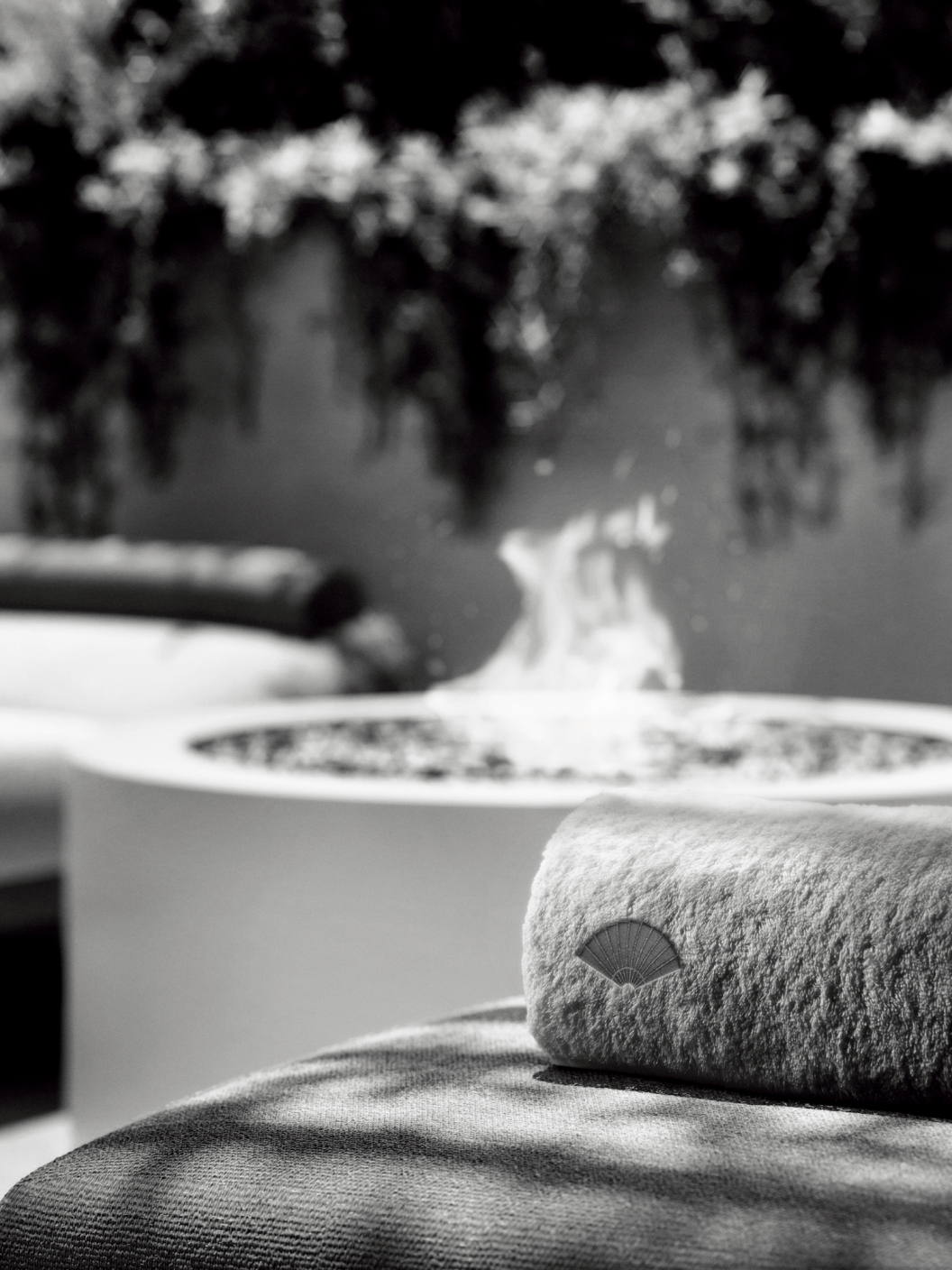 Backyard with fire pit