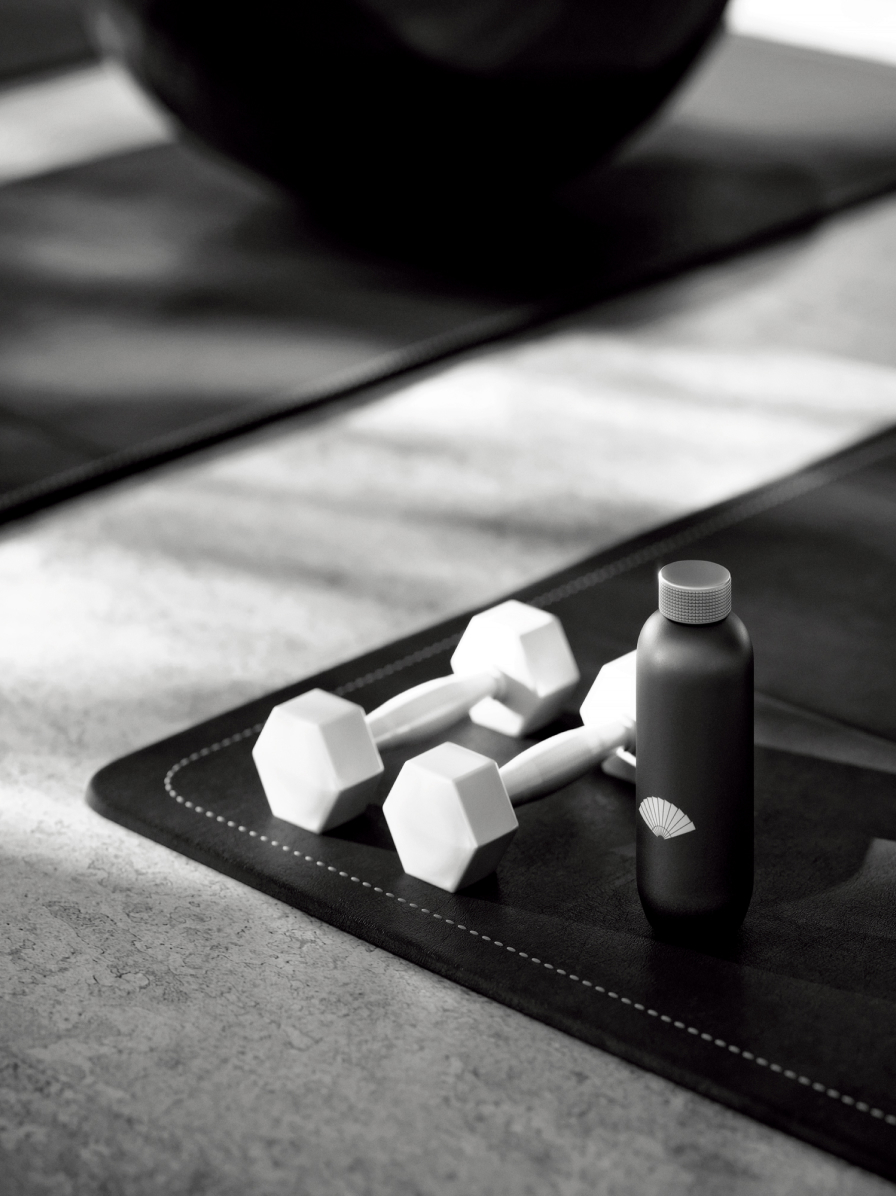 2 small dumbbells on a mat 