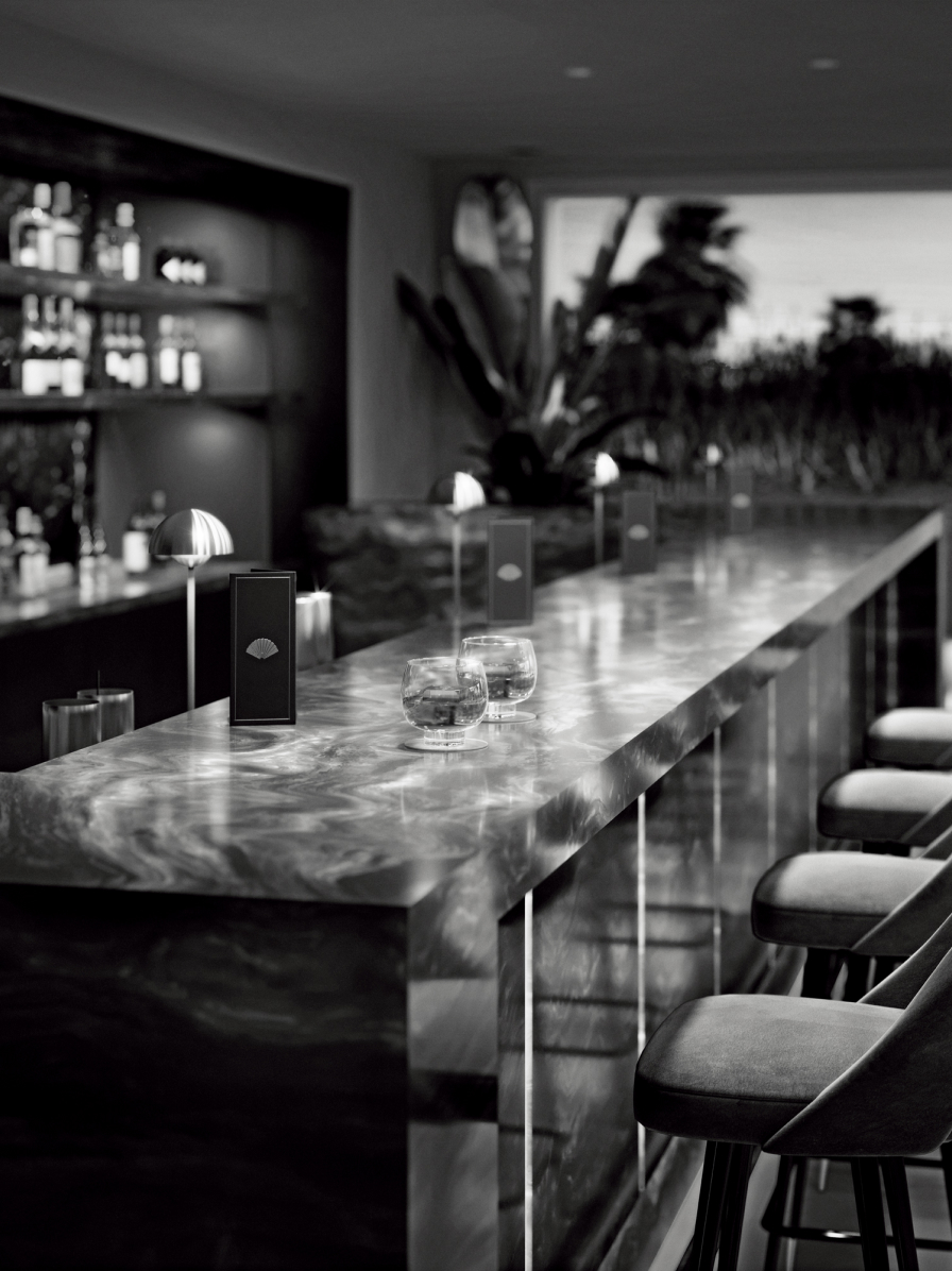 Bar with stools