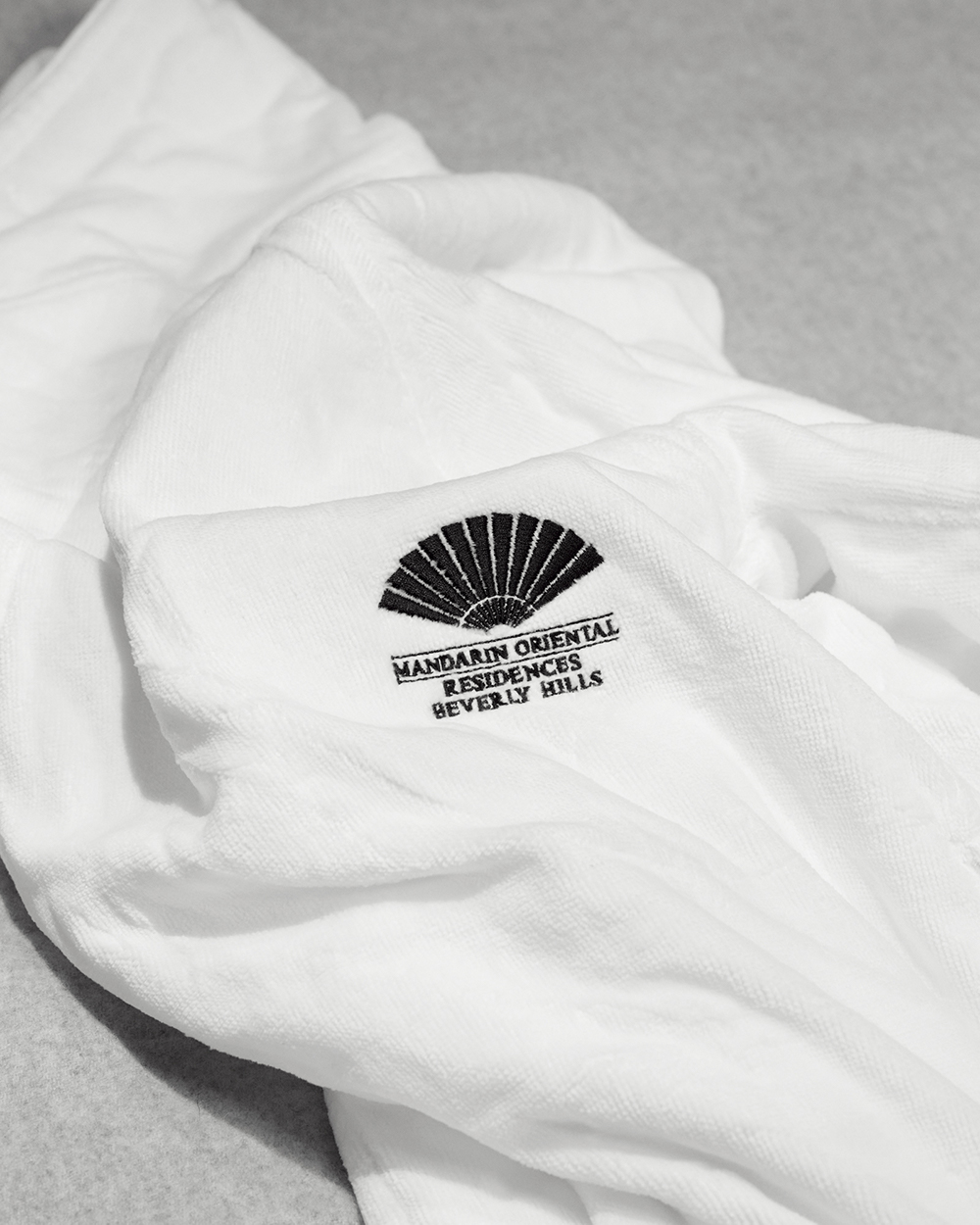 White oversized luxurious Mandarin Oriental bath robe